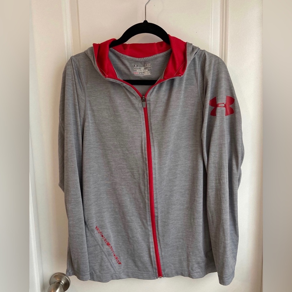 Men’s Under Armour Gray Lighweight Zip Up Small
